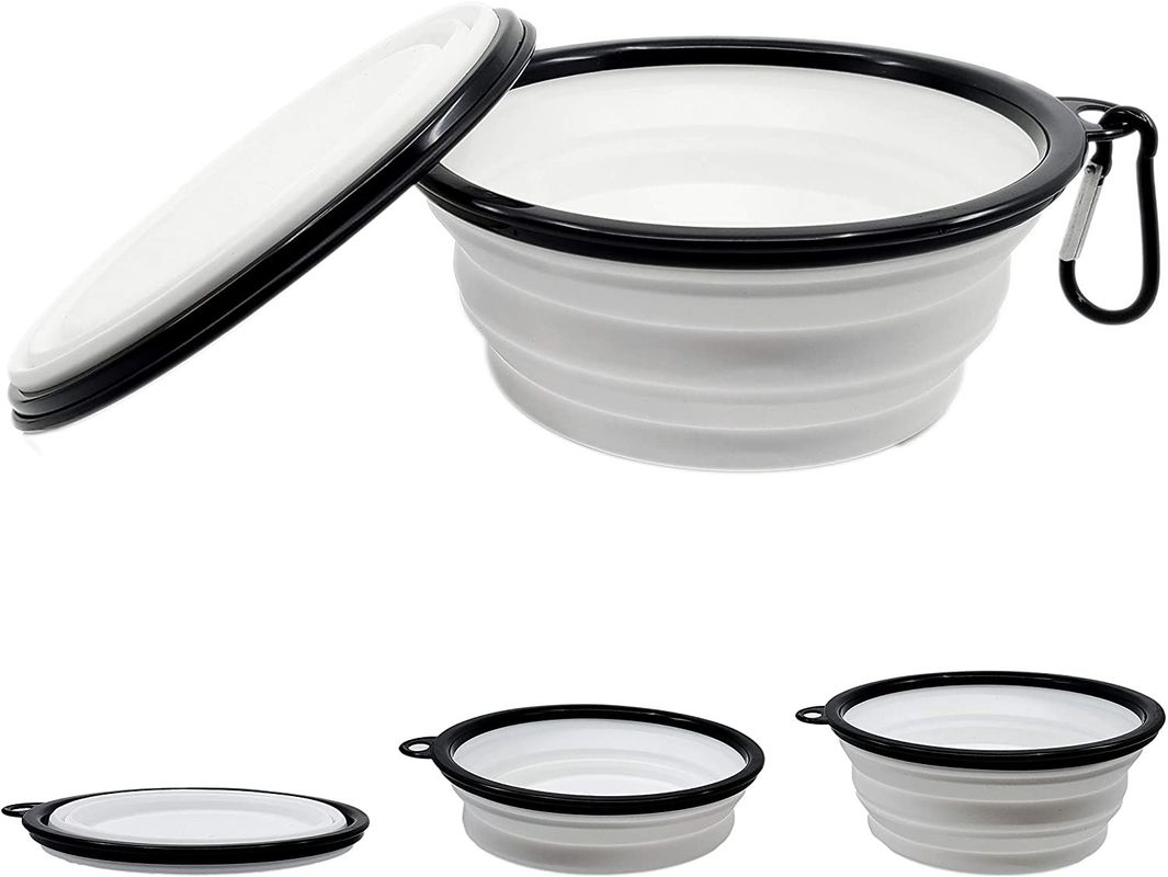 Foldable Dog Water Bowl Collapsible Expandable With Carabiner BPA Free Portable Dog Food Bowl