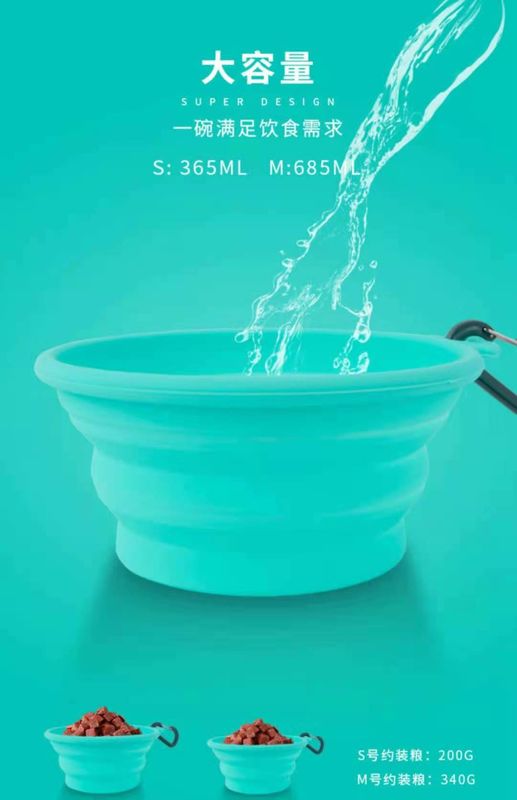 BB Green Outdoor Collapsible Silicone Dog Water Bowl For Walking Hiking Traveling