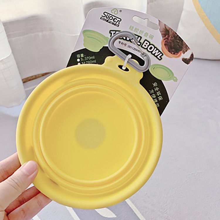 Travel 100% Pure Silicone Dog Bowl Foldable For Journeys Hiking Kennels &amp; Camping Dogs Feeding Bowls
