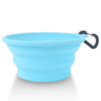 Outdoor Collapsible Puppy Food And Water Bowls Leak Proof With Carabiner Clip
