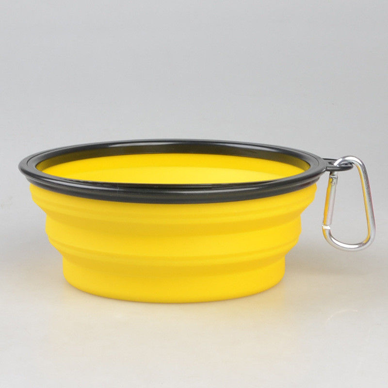 16oz Portable Foldable Dog Bowl Pet Food Dishes With Carabiner For Traveling Walking Pet Dog Bowl