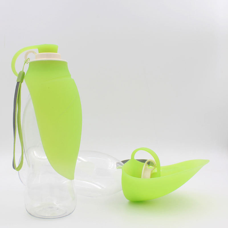 Hallupets Silicone Dog Water Bottle Leak Proof Portable 2 In 1 Dog Bottle