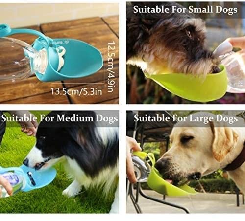 Hallupets Silicone Dog Water Bottle Leak Proof Portable 2 In 1 Dog Bottle
