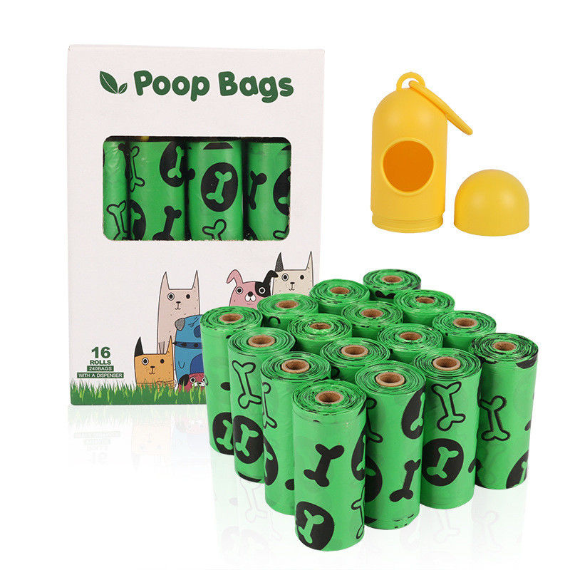 100 Biodegradable Dog Poop Bags 16 Rolls BSCI With Dispenser Earth Rated Dog Poop Bags