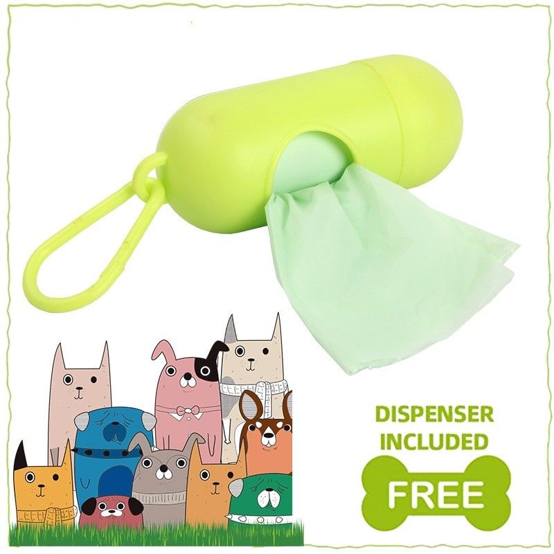 Leak Proof Biodegradable Dog Waste Bags With Dispeners For Doggie