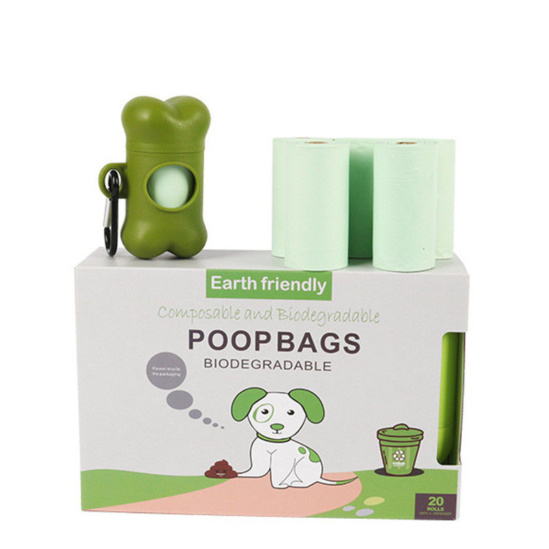 20 Rolls Bone Dispensers Biodegradable Dog Poop Bags Eco Friendly Puppy Supplies