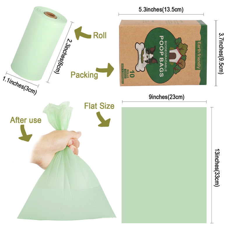 100% Compostable Plastic Free Biodegradable Dog Poop Bags With Dispenser