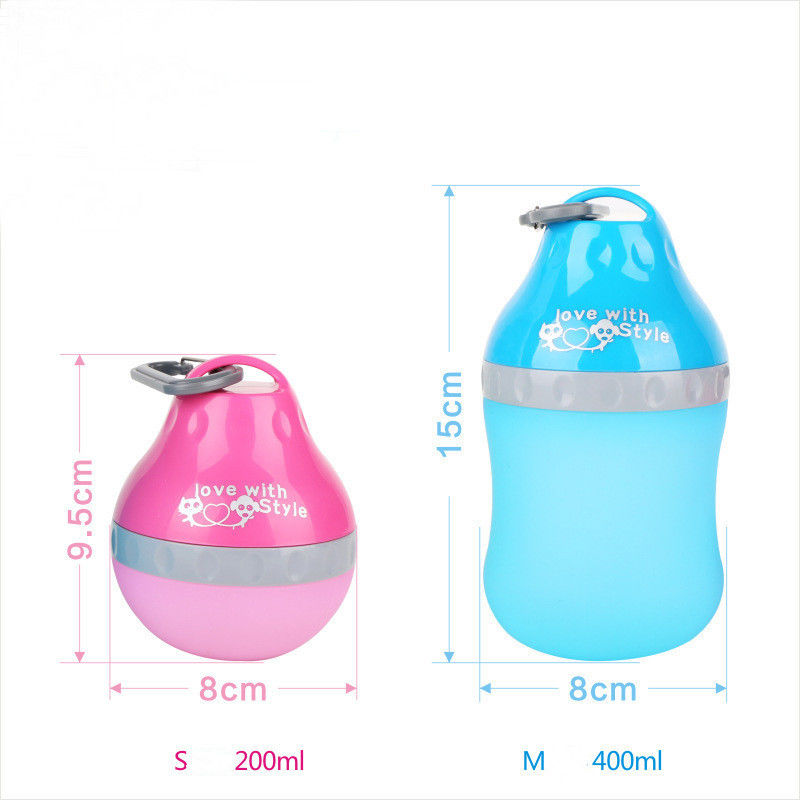 Detachable Outdoor Silicone Dog Water Bottle And Bowl 400 Ml Pet Drinking Bottle
