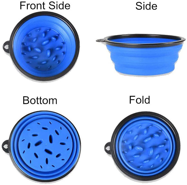 Slow Feed Large Dog Collapsible Bowl 4 Cups 35oz BPA Free Folding Dog Water Bowl