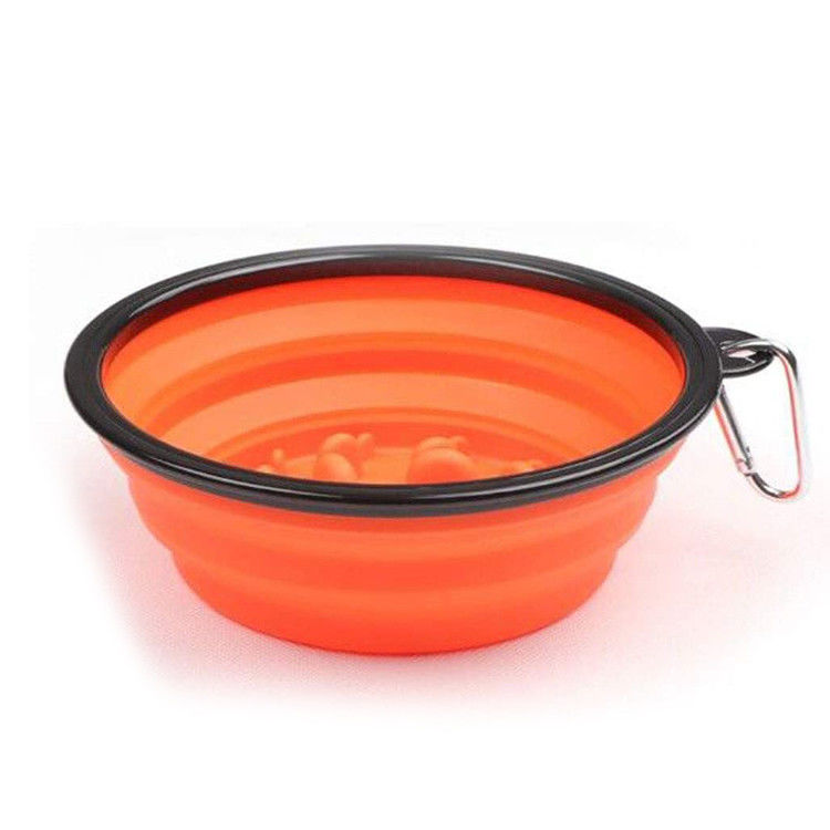 Slow Feed Large Dog Collapsible Bowl 4 Cups 35oz BPA Free Folding Dog Water Bowl