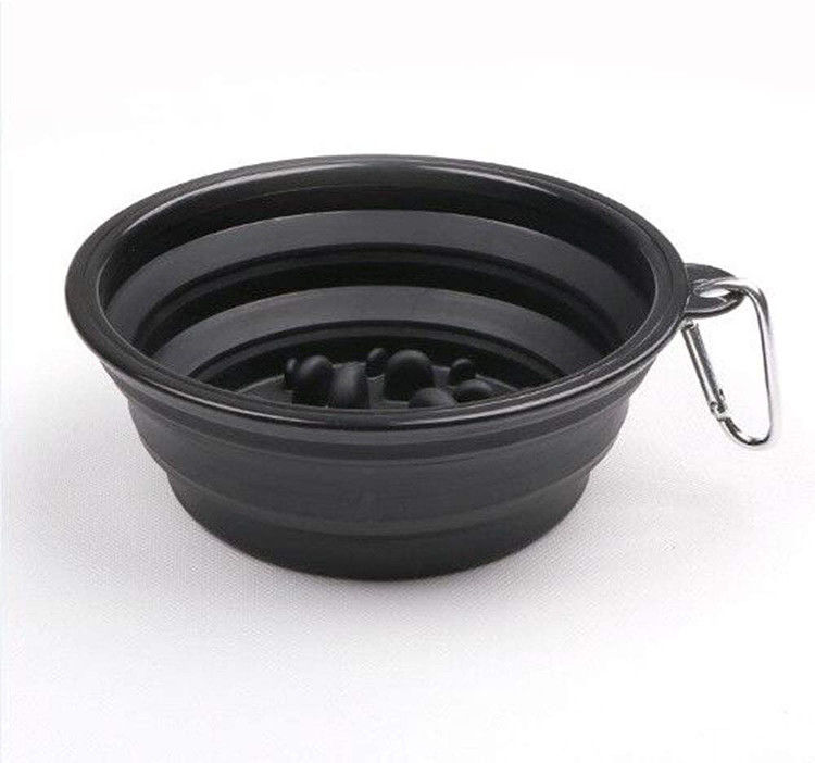 Portable Slow Feeder Large Collapsible Dog Bowl 35oz For Food Water