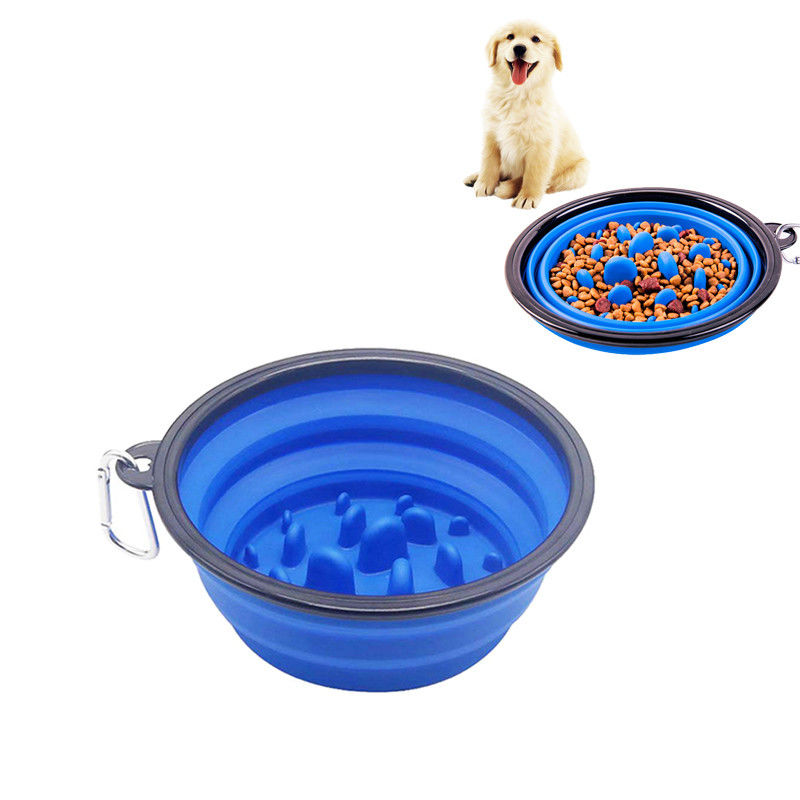 TPE And ABS Travel Dog Collapsible Bowl For Slow Eating Dish