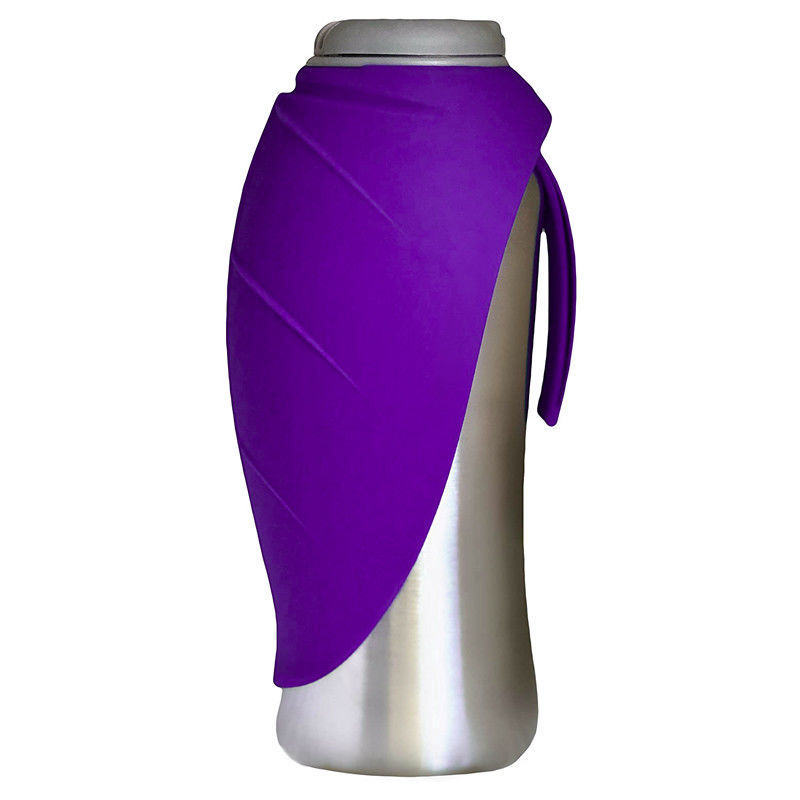 Silicone Leaf Shaped Bowl Portable Pet Water Bottle Stainless Steel Puppy Hot Water Bottle