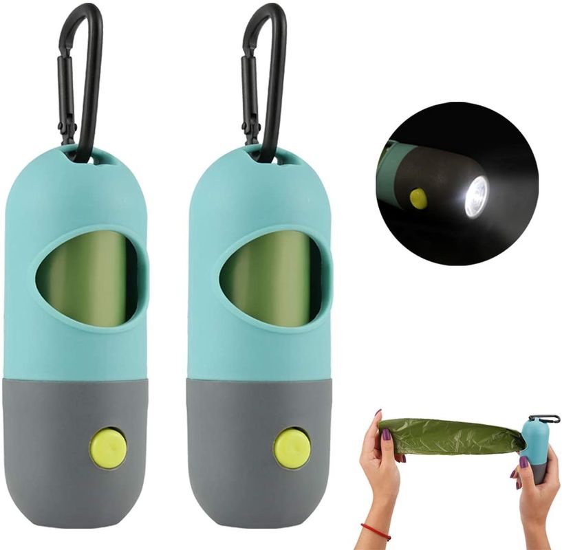 Pill Shape LED Flashlight Pet Poop Dog Waste Bag Holder Dispenser