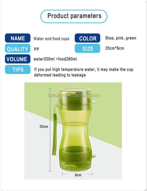 PP 2 In 1 Leak Proof Dog Bottles For Pets Dog Cat Bird
