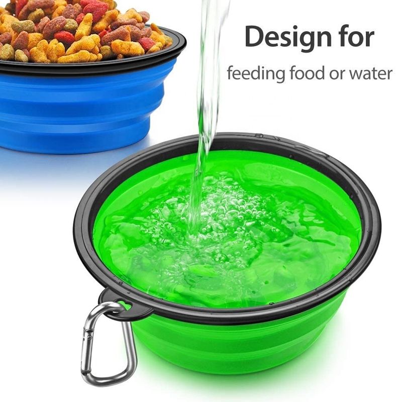 Silicone Collapsible Slow eating Dog Water Bowl Portable Foldable For Feeding Watering