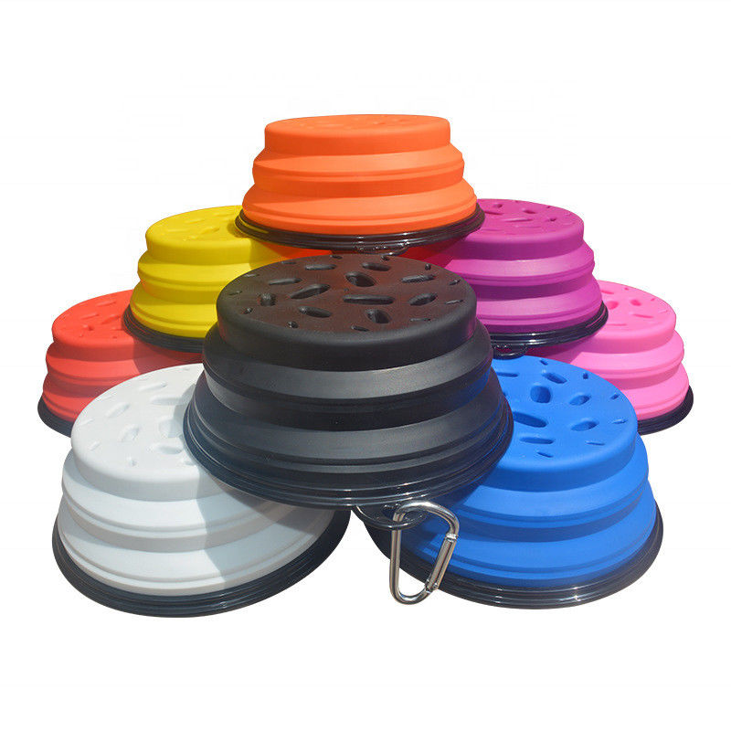 Silicone Collapsible Slow eating Dog Water Bowl Portable Foldable For Feeding Watering