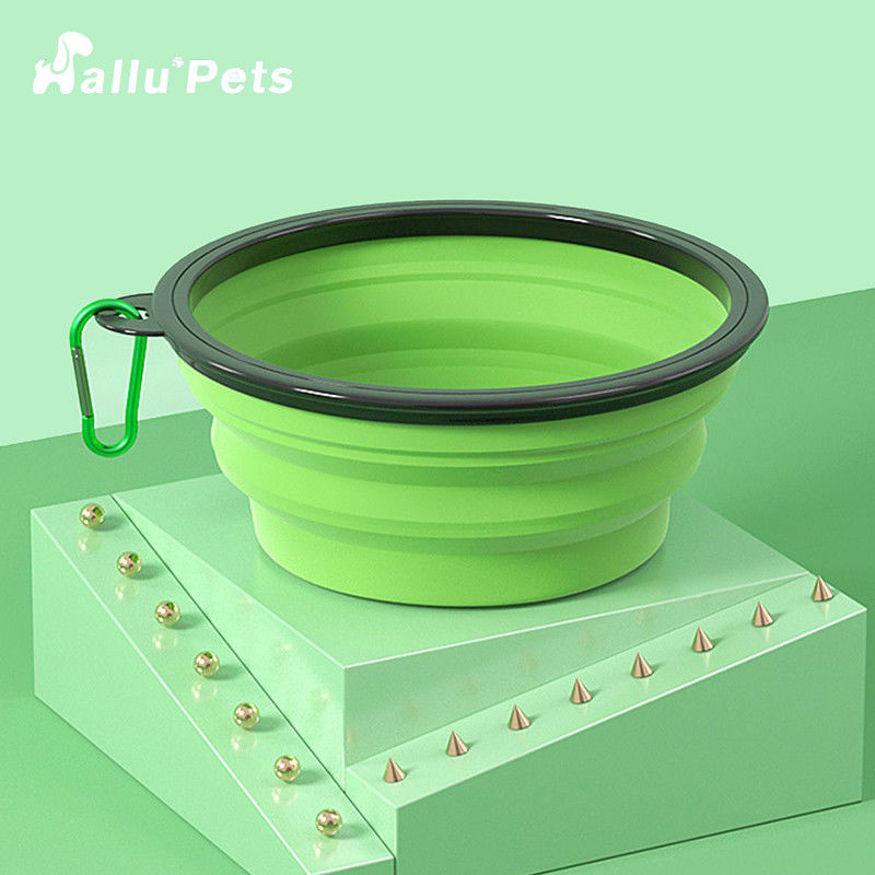 TPE ABS Carabiner Dog Water Bowl Dog Feeder Foldable For Pets