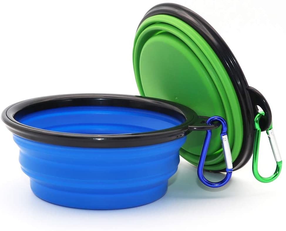TPE ABS Carabiner Dog Water Bowl Dog Feeder Foldable For Pets