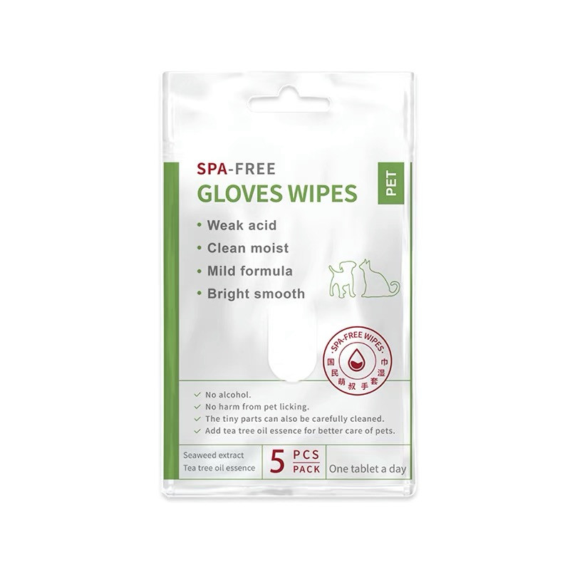 Non Woven Clean Wipes Washing Cat Spa Free Herbal Glove Five Fingers Message